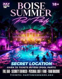 boise summer pool party flyer